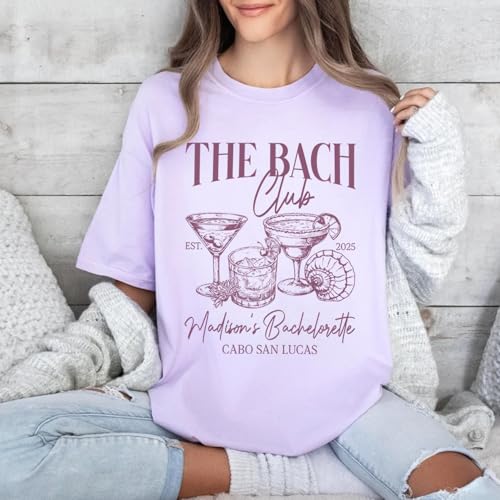 Custom Bachelorette Shirt - Bride and Bridesmaid, Beach Bachelorette Shirts, The Bach Club Bachelorette Party Shirt for Future Bride and Bridesmaid, Engagement Gift White2