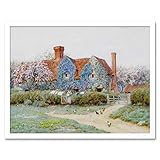 Helen Allingham Buckinghamshire House Penstreet Painting Art Print Framed Poster Wall Decor 12x16 inch Maison La peinture Affiche mur Dco