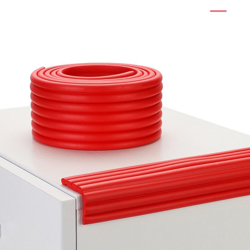 Silicone Edge Protector Strip, 2M Edge Corner Guard for Baby Kids Furniture and Tables Child Baby Proof Bumpers Baby Safety Bumper Guard (Red)