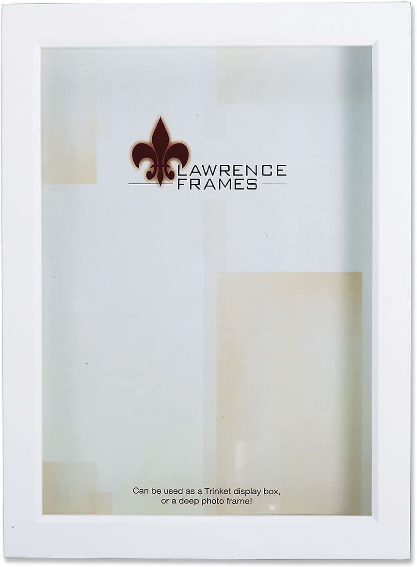 Lawrence Frames 795246 Beyaz Ahşap Hazine Kutusu Gölge Kutusu Resim Çerçevesi, 10,5 x 15,7 cm