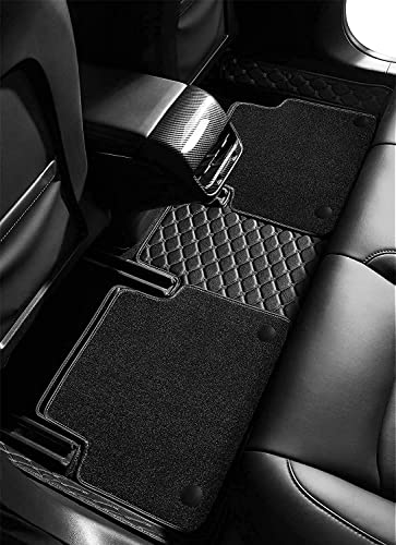 Image of Auto Hub Premium 7D car mat Maruti Swift Dzire (Model: 2010-2016), Luxury Double-Stich 7d Car Floor Mat Complete Set, 100% Waterproof and Washable, Color : Black