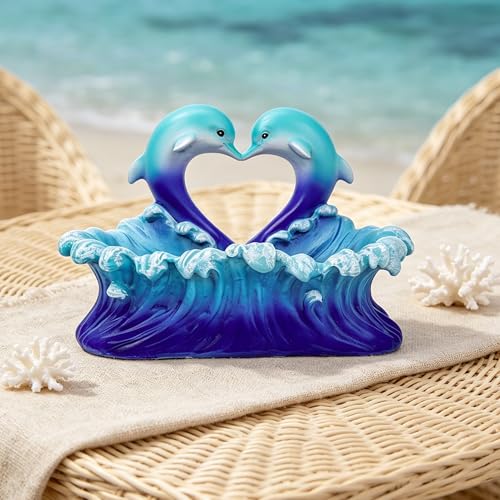 Estatua de delfín con diseño de corazón miniatura 3