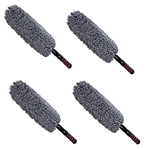 ハンディモップ 収納 おしゃれ 伸縮 車用 カーダスター 伸びる ハンディモップ 洗車ブラシ 車用ほこり取り モップ ダスター 伸縮 73CM ボディ 軽量 (4個セット)