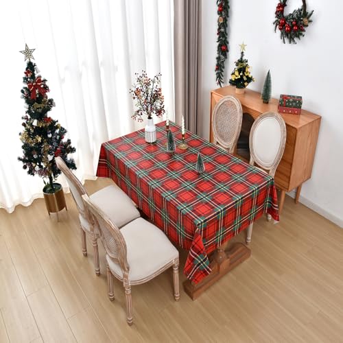 Nappe de Noel impermeable en vinyle pliable rouge table - 3
