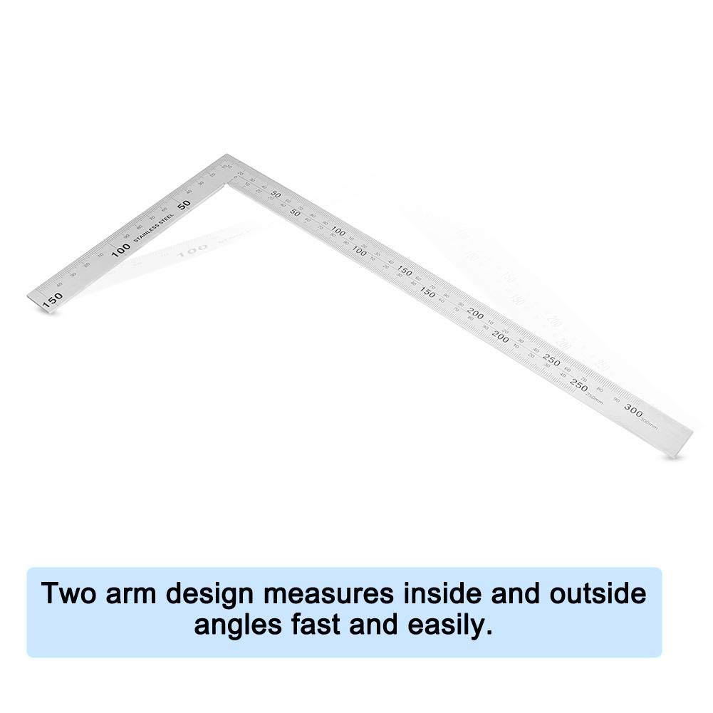 Stainless Steel 90 Degree Right Angle Ruler Measurement Square Tool, Carpenter L Framing Square 8 Inch X 12 Inch Measuring Layout Tool(300mm* 150mm - View #7