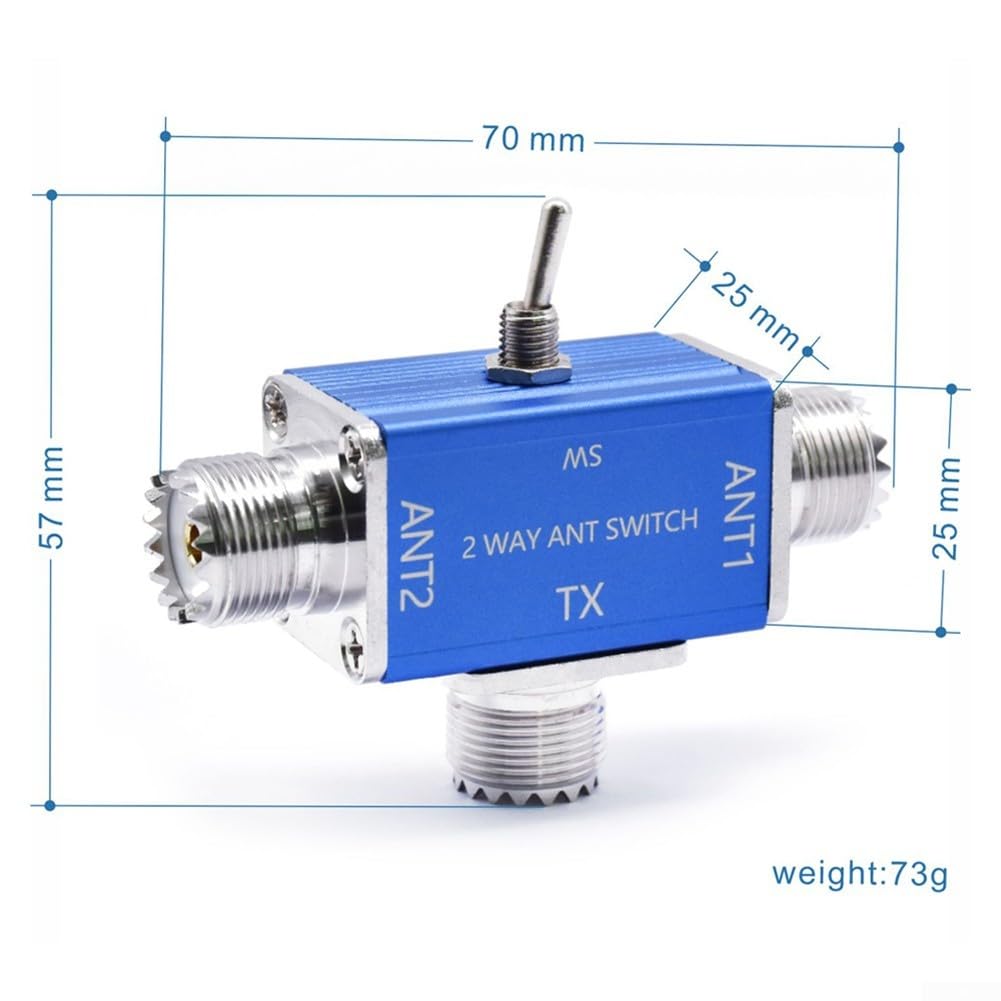 Interruptor de antena coaxial manual de dos vías, 1 entrada, 2 salidas, adecuado para radio aficionada, funcionamiento de amplia frecuencia y características de protección de seguridad al suelo (SL-16
