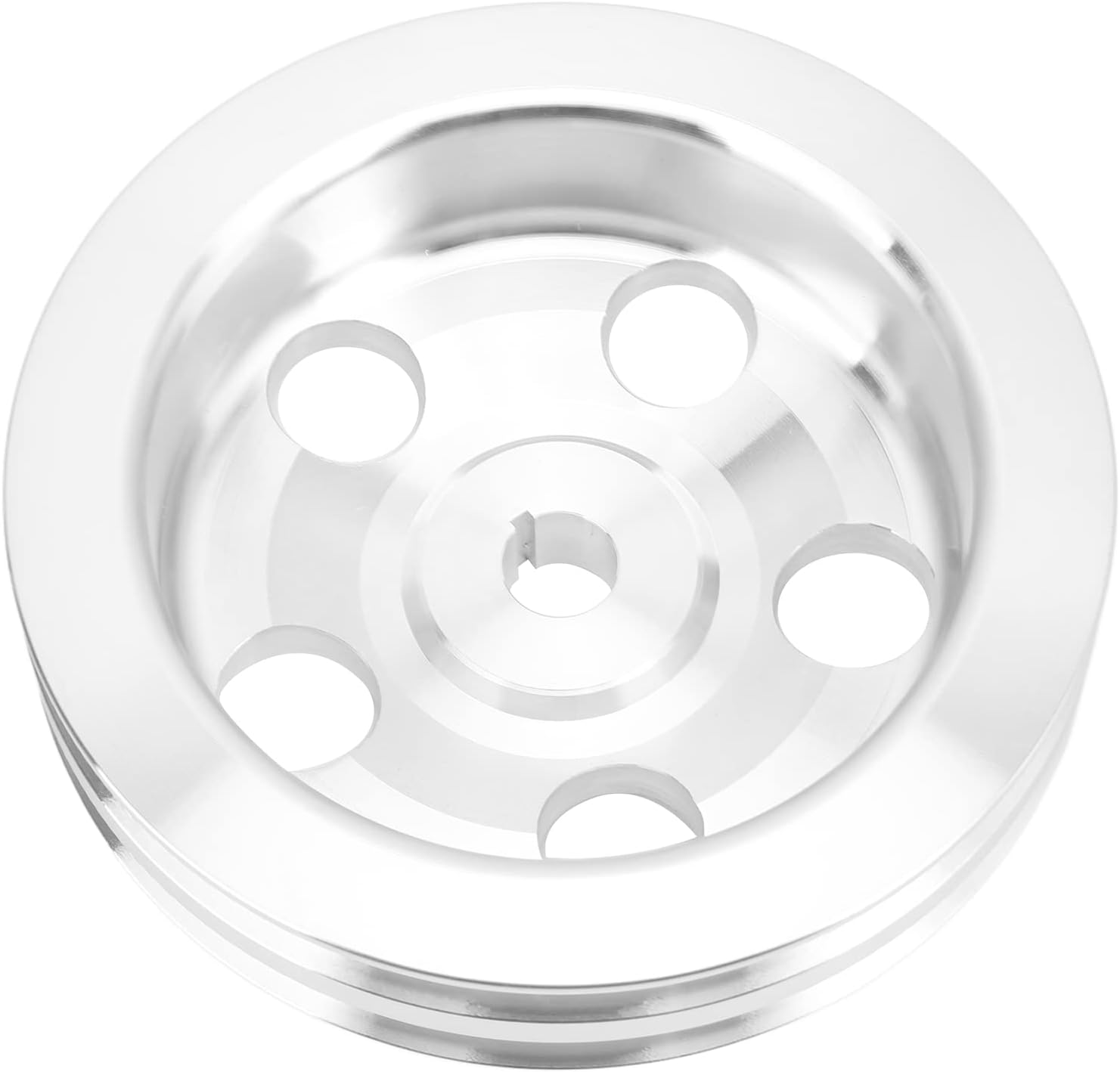 compatibility with 2 Groove Aluminium Alloy Power Steering Pump Pulley, Replacement for Chevy Key Way Units Through 1972, Simple Installation, Professional Design, Rustproof a