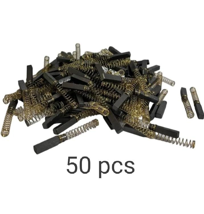 EASTASIF Sewing Machine Mini Motor Carbon Brush with Spring 50 pcs Useful for All of Brand Motor (Mini Motor Carbon) 1
