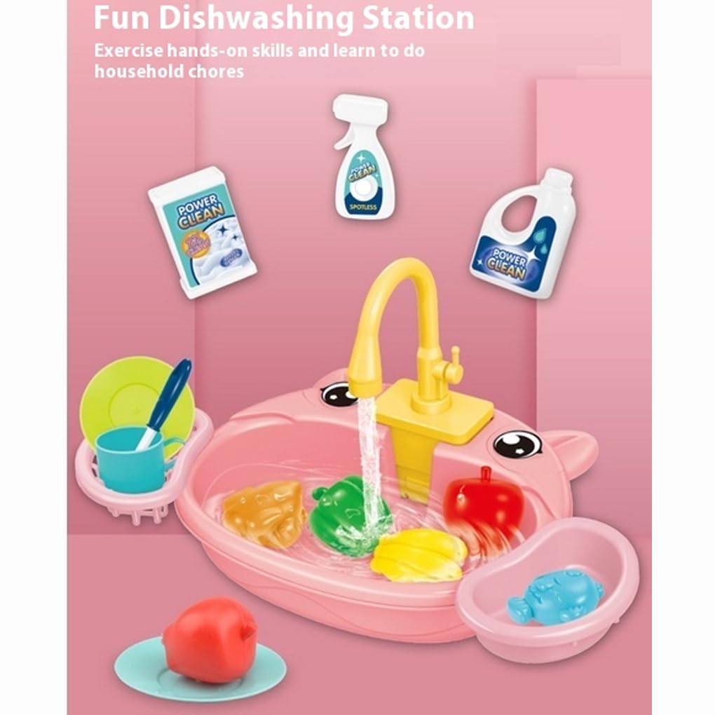 Zirkulierendes Wasser Küchenspülenspielzeug, lehrreich und unterhaltsam für Kinder, simulierte Küchenspüle ist einfach zusammenzubauen, Blau