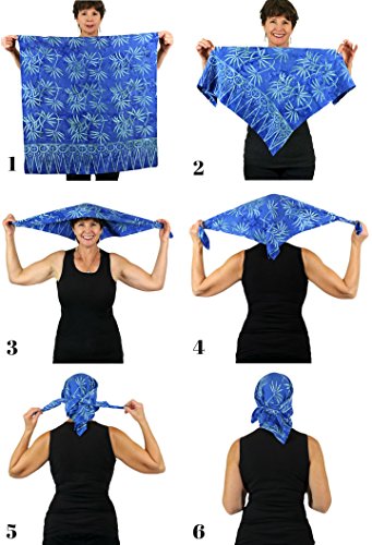 Hats Scarves & More Chemo Scarf Head Scarves for Women Cancer Headwear Headscarf Head Coverings 28 Inch Square Batik2