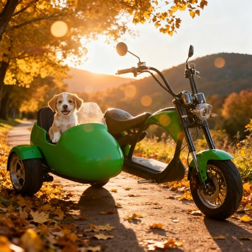 eAhora M1P Sidecar Electric Motorcycle for Adult, 2 Person Ride,