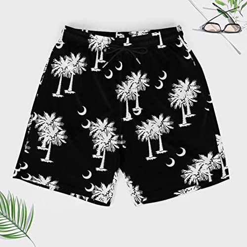 South Carolina Palmetto Moon Men's Swim Trunks Beach Board Shorts Quick Dry Bathing Suits with Liner3