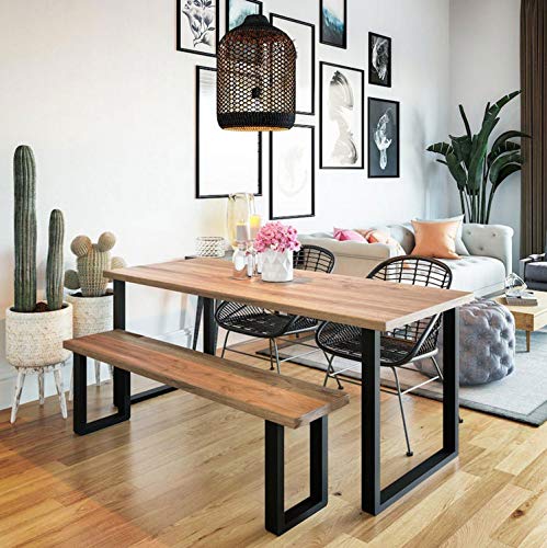 Homekayt Black Metal Table Legs Desk Leg Industrial Table Legs,Coffee Table Legs, Diy Cast Iron Bench Legs(Without Boards) #TOP6