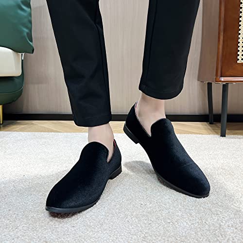 Image of FLQL Men's Luxury Penny Loafer Slip-On Velvet Shoes Party Dancing Shoes Suede Wedding Shoes Plus Size 7-13