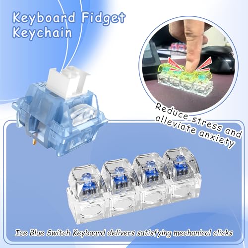 Image of Outemu 30 Pcs Keyboard Clickers for 3D Prints,Clicky Ice Blue Switches | Hot-swap Pre-Lubred 3-Pin Switches,Office,MX Style Crisp Click Sound for Mechanical Gaming Keyboards & 3D Printed Fidgets