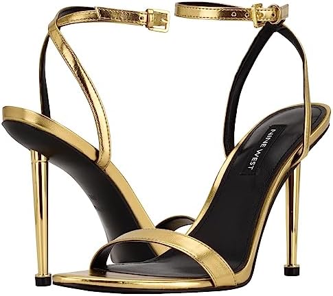 Nine West Women's Reina Heeled Sandal, Gold Metallic 710, 9 | Image 5