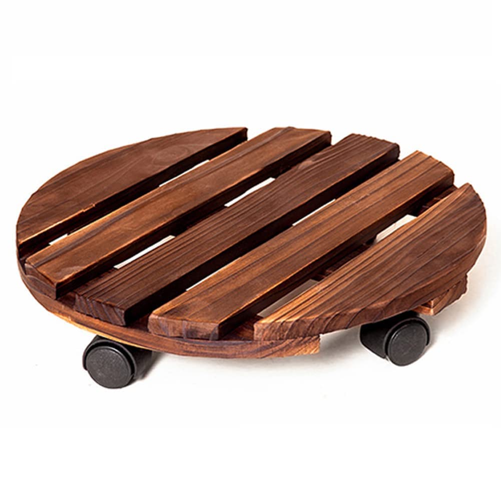 Pflanzentrolleys mit Rädern, robuster Topfwagen – rund ⌀25 cm – Vintage-Stil – Gartentopf – Ständer, Transportwagen (Durchmesser: 30 cm)