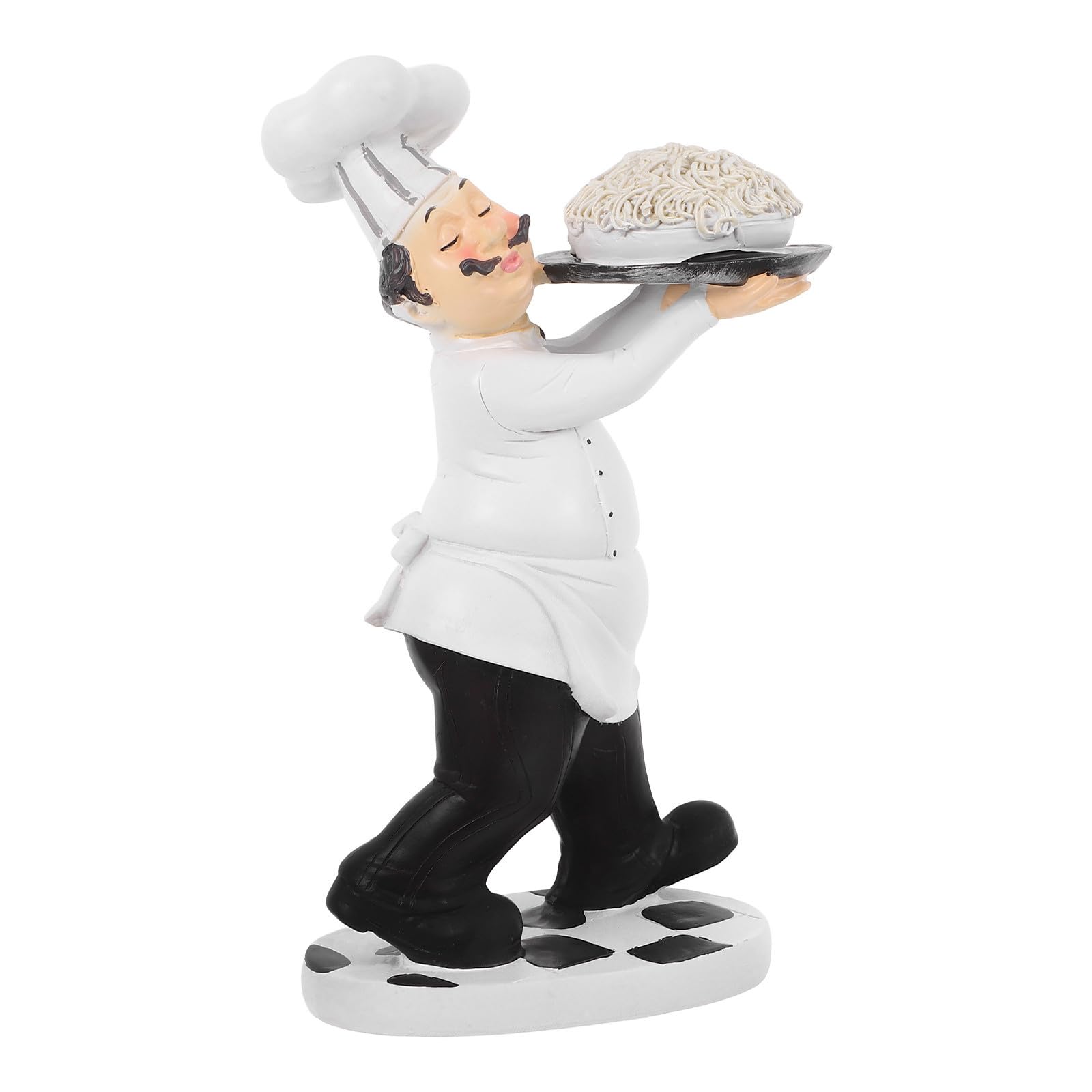Statue Décorative pour Boulangerie et Bistrot - Chef en Résine Blanche