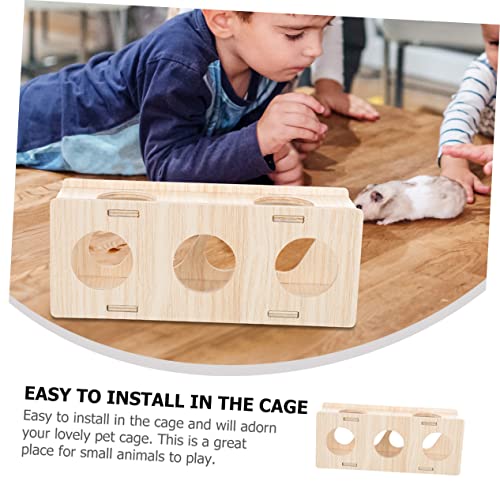 Mipcase 2Pcs Hamster Tunnel Toy Animal Toy Little Critters Toys Hedgehog Accessories Hamster Accessories Hamster Tunnels And Tubes Pet Toy For Small Animals Pipeline Wooden Small Animals #TOP5