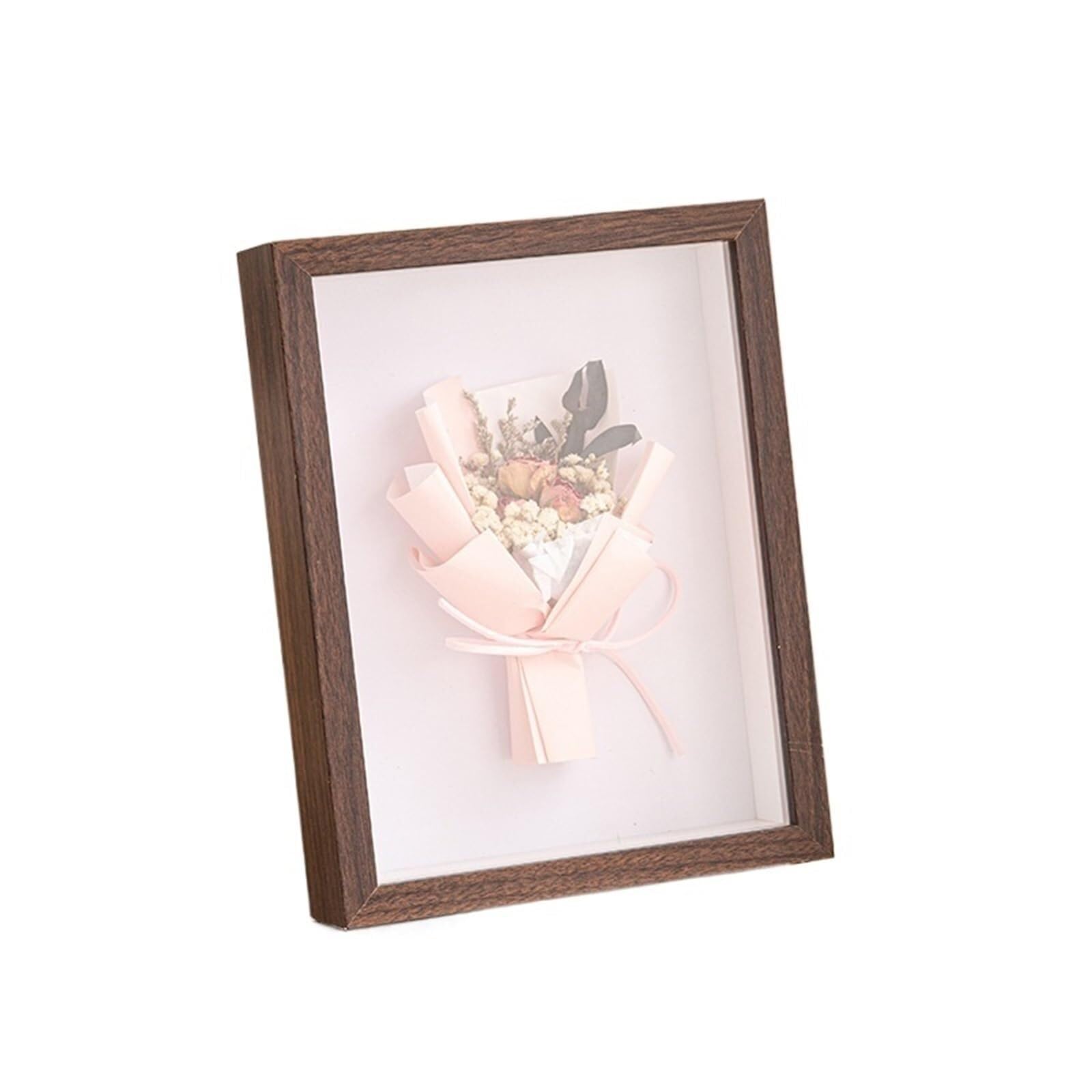Cornici Foto Cornice for foto fatta a mano fai-da-te Decorazione con fiori secchi vuoti in rosa for scrivania(Color 3,A421X29.7cm)