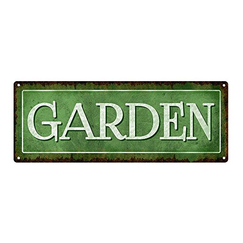Garden 6"x16" Metal Sign, Rustic, Patio, Gardening