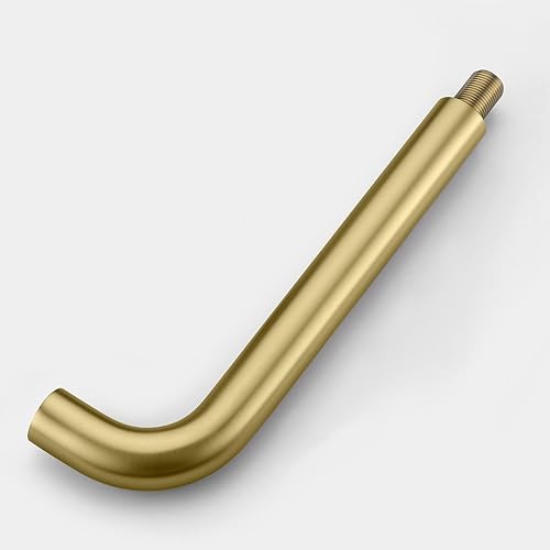 Miniatura 6 de SUMERAIN Grifo de bañera de montaje en pared Llenador de bañera de alto flujo dorado cepillado con válvula áspera, dos asas cruzadas