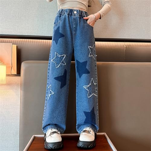 Girls Wide Leg Jeans Kids Cargo Denim Jeans Baggy Straight Pants Casual Hiphop Streetwear Trousers with Pockets2