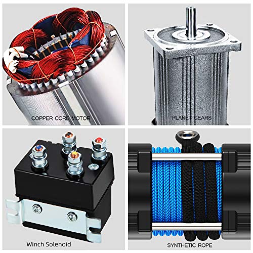 Anbull 12V 4500Lb Electric Winch,Synthetic Rope Atv Utv Winch With Mounting Bracket/Wireless Remote Control For Towing Atv/Utv #TOP2