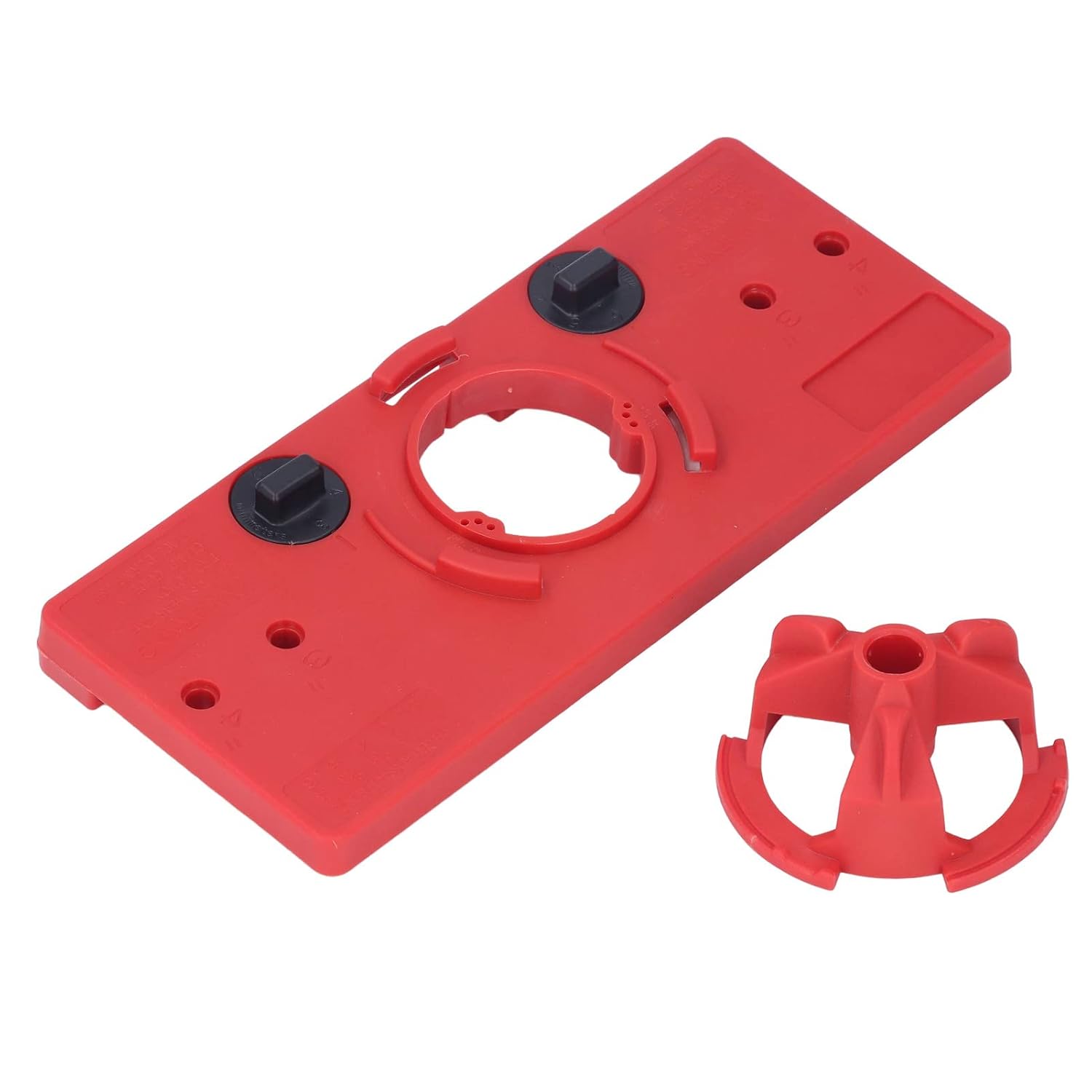 35mm Hinge Hole Saw Jig Drilling Guide Set Woodworking Punching Locator with Depth Stop, for Hinge Drilling Woodworking Tools (Red)