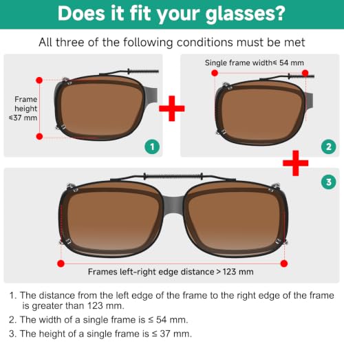 Image of Eyekepper Clip on Sunglasses Over Eyeglasses, 57 * 39MM