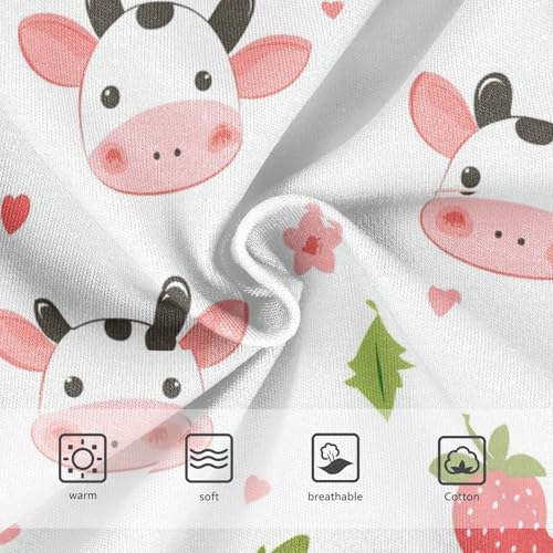 Wusikd Cute Cow Girls' Underwear Cotton Strawberry Girls Briefs Soft Toddler Underwear 2T3