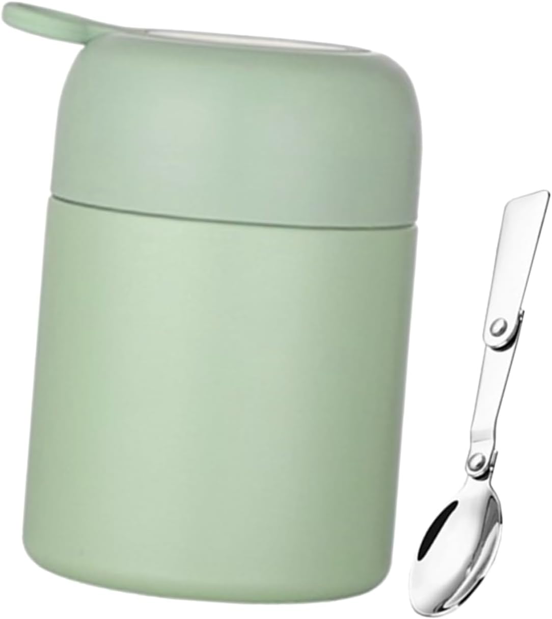 GLEAVI Leakproof Insulated Breakfast Cup Thermal Soup Container with Foldable Spoon Portable and Safe for Work School and Picnics Keeps Food Hot