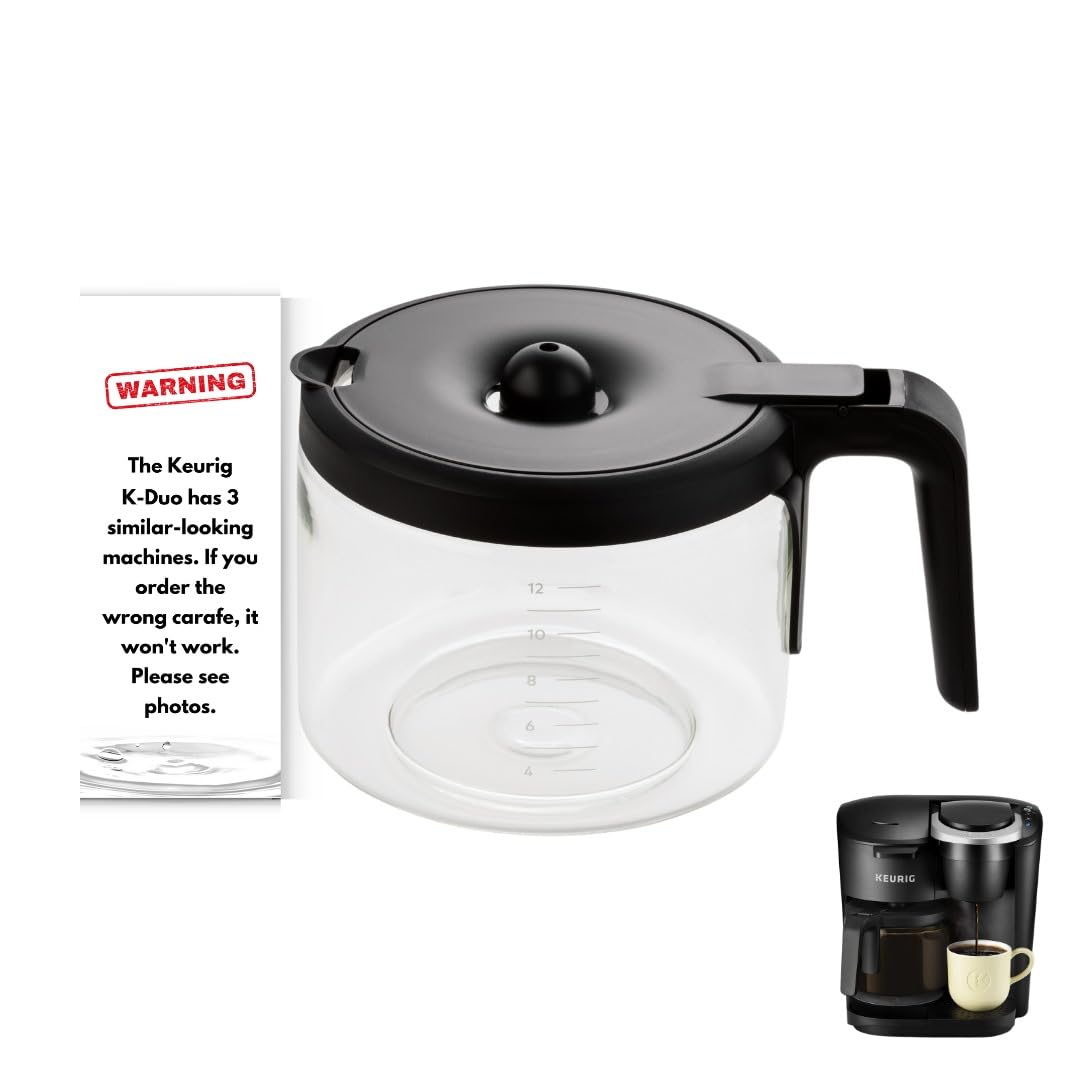 Replacement 12-Cup Coffee Pot Carafe for Keurig K-Duo Essentials & K-Duo Essentials Hot & Cold Brewer Models (K-Duo ESSENTIALS)