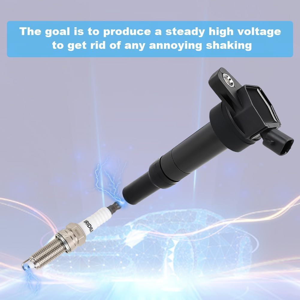 JDMON 4Pcs Ignition Coils Pack and Spark Plug Compatible with Hyundai Elantra Tucson 2011-2019, Kia Forte Soul 2012-2018 1.8L 2.0L L4 Replacement for UF651 5C1861 C1804 1788511 273002E000 GN10633