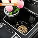 UHANBUT 4PCS Sunflower Car Accessories Set, Fashion Anti-Slip 14-15 Inch Steering Wheel Cover with Cup Holder Coaster & Quarter Keyring, Vehicle Interior Decorative Protector for Women (Sunflower)