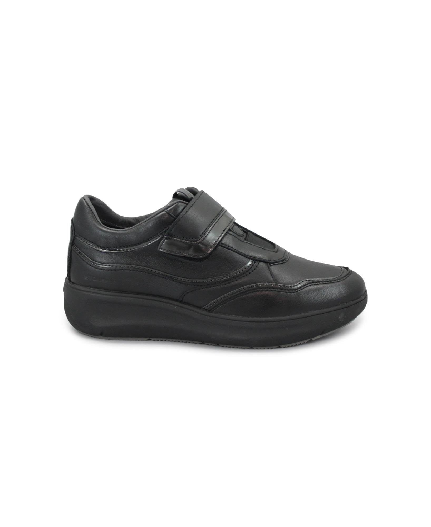 Stonefly 222955 Black Sneakers per Donna in Pelle con Chiusura a Strappo e Zeppa Media