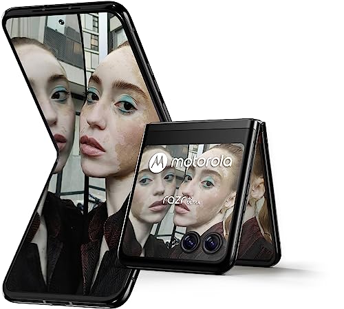 Motorola Razr 40 Ultra 5G 256 GB de almacenamiento 8 GB de RAM, pantalla FHD de 6.9'/3.6', SIM dual (Nano SIM/eSIM) teléfono con tapa Android 13 desbloqueado sin SIM negro (Reacondicionado)