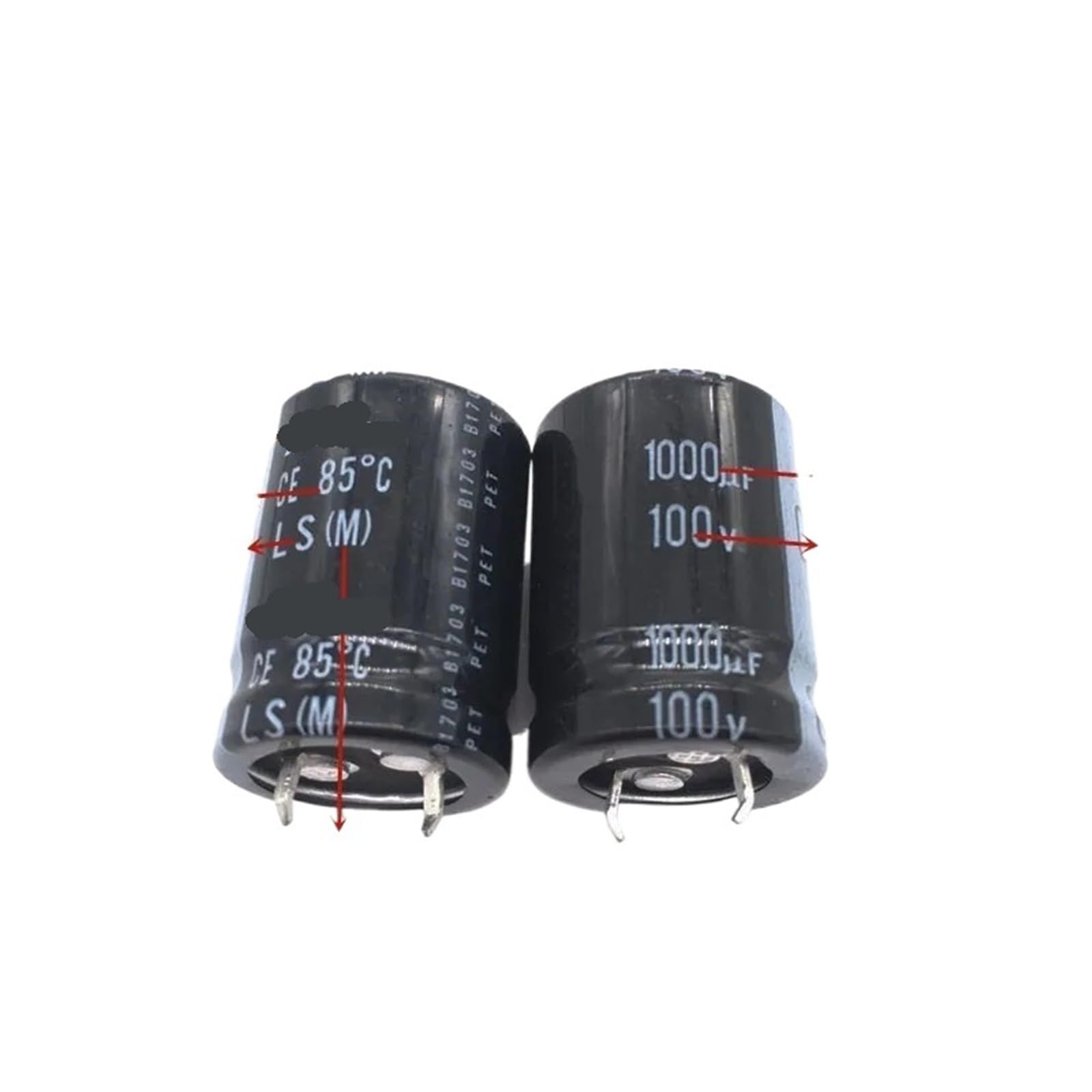 Kit de condensadores, 2 unidades de 1000 uf, 100 V, LS/GU/GY, 22 x 30 mm, 100 V, 1000 uf, for fuente de alimentación integrada.