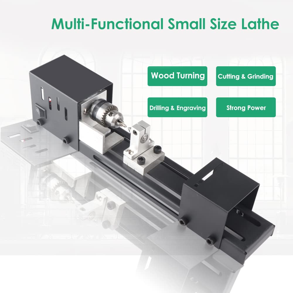 Mini Tornio Per Legno 100W - Velocità Regolabile 4000-9000 Giri/min - Foto 12