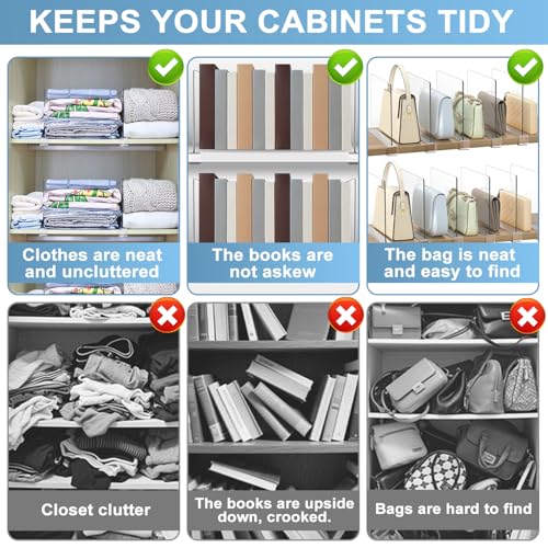 Regalteiler für Schrank,Handtaschen Trenner Aufbewahrung,Transparente Acryl-regaltrenner,Multifunktionaler Regalteiler,Schrankregaltrenner,Kleiderschrank Organizer,Schrank Organizer(4)
