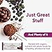 Just Great Stuff Organic Protein Bars, Delicious Superfood Bars with Cacao Nibs & Berries, Gluten Free, Vegan, Non GMO, Snacks for Kids & Adults, Individually Wrapped, Cacao Acai, 12 Pack