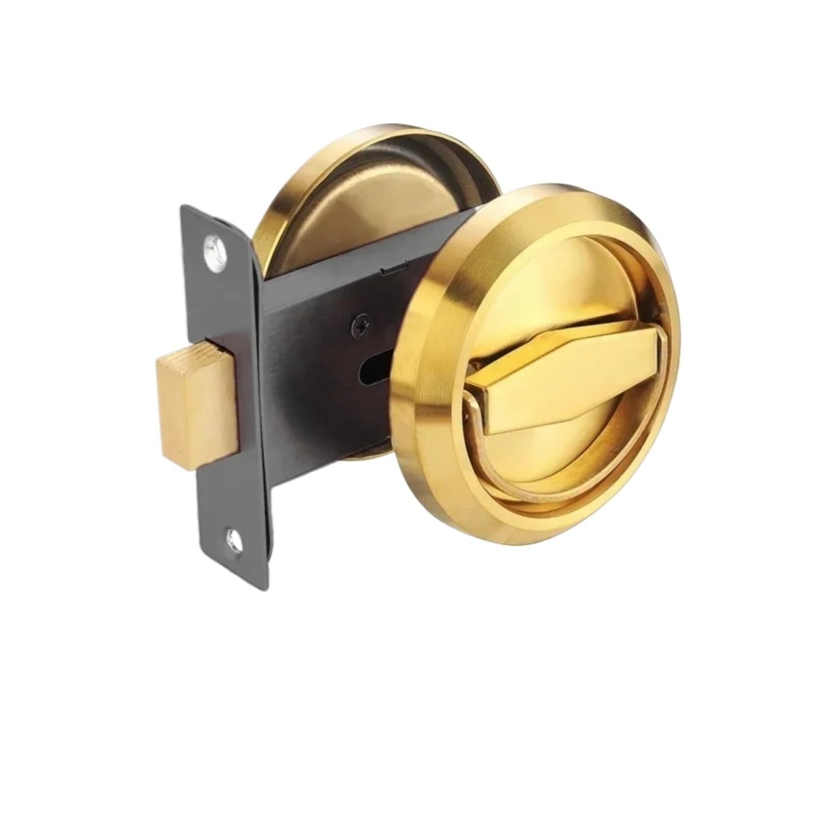 Yxinaer Gold-Double-Sided Round Recessed Door Lock Round Recessed Door Lock