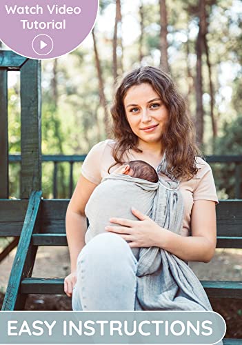 Mebien Touche De La Nature MSLINGG Baby Sling And Ring Sling 100% Cotton Muslin Infant Carrier thumb #5