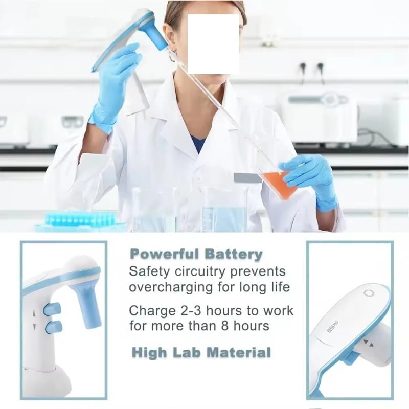 Mikropipette, Elektrischer Pipettenregler, großvolumige automatische Pipette, 0,1–100 ml, Pipettenpumpe, Laborausrüstung