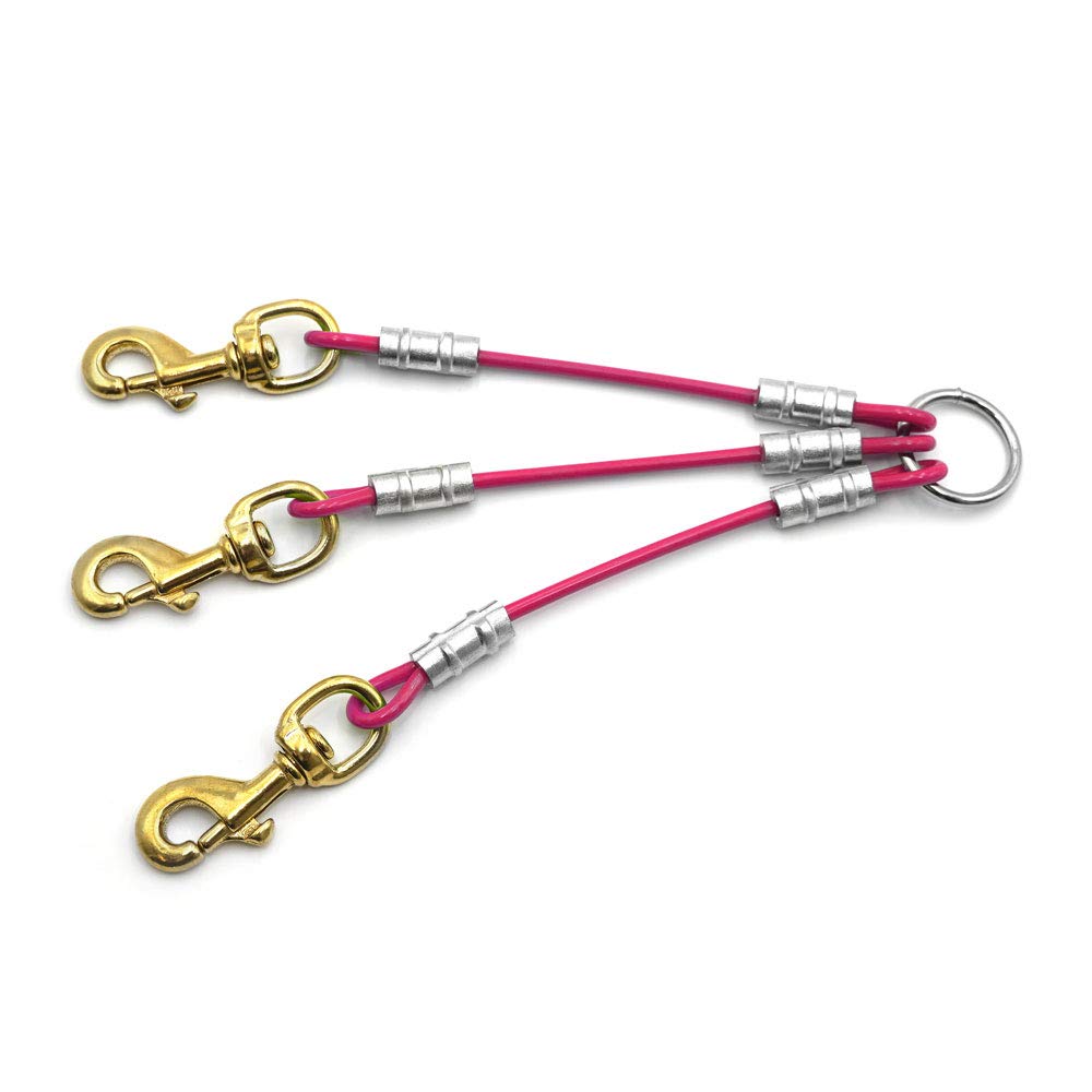 Outdoor Dog Supply Heavy Duty 3 Dog Leash Splitter Coupler (Pink)