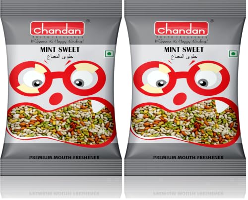 Image of Chandan Mouth Freshener Mint Sweet Mukhwas 100% Natural | Pack of 10 | 200g | Contains Fennel Mixed with Spices
