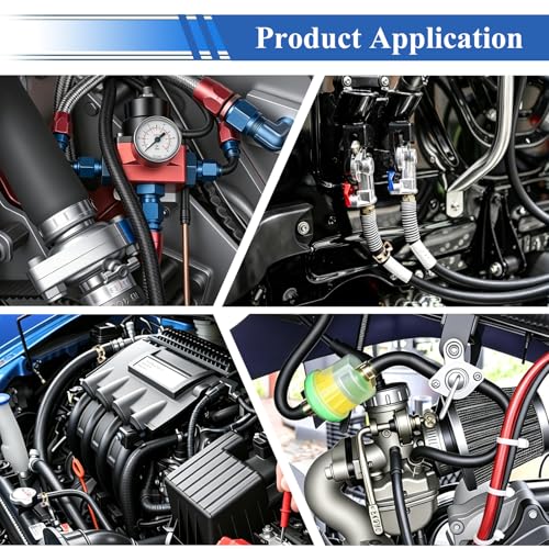 Image of smseace 45Pcs 5Ft 5-Size Fuel Line Hose Kit - 3 /8 Inch 1 /2 Inch 5 /16 Inch 1 /4 Inch 3 /16 Inch ID NBR Rubber Fuel Hose with Hose Clamps for Small Engines Automotive Replacement Fuel Hoses