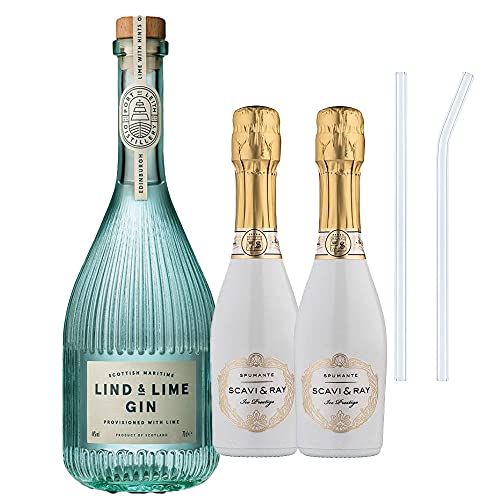Lind & Lime Gin + 2 x Prosecco + 2 Glastrinkhalme (1x0,7l + 2x0,2l)