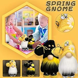 Dyhg bumble bee gnomes plush decorworld bee day fall decorsunflower gnome plush doll for home honey farmhouse kitchen plush collection 2pc  urban country home decor