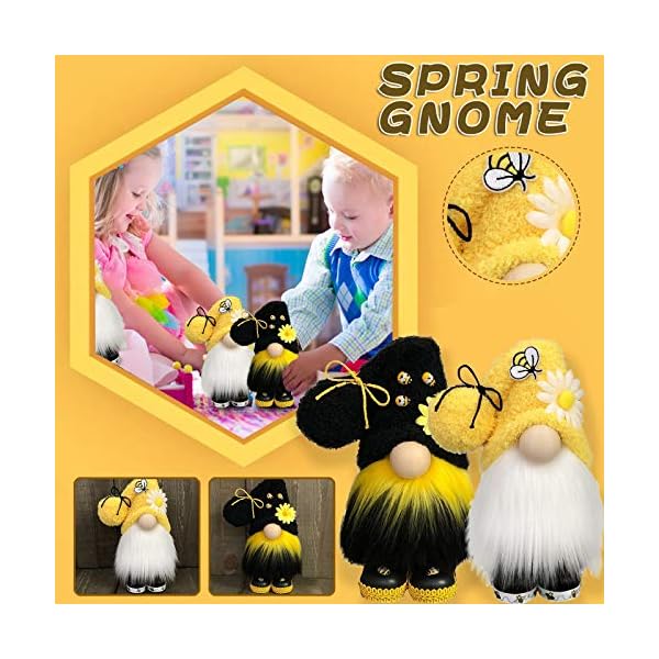 Dyhg bumble bee gnomes plush decorworld bee day fall decorsunflower gnome plush doll for home honey farmhouse kitchen plush collection 2pc  urban country home decor
